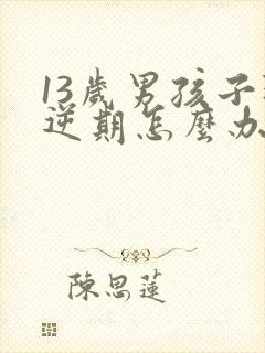 13岁男孩子叛逆期怎么办