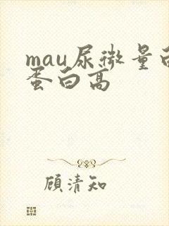 mau尿微量白蛋白高