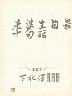 老婆生日最经典十句话