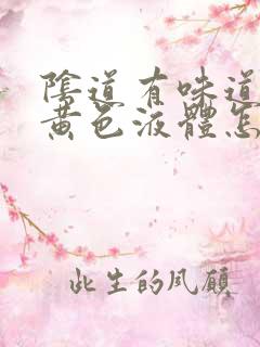 阴道有味道还有黄色液体怎么回事