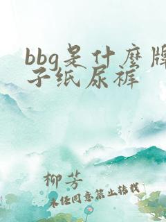 bbg是什么牌子纸尿裤
