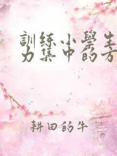 训练小学生注意力集中的方法