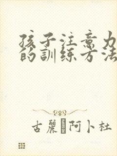 孩子注意力不集的训练方法