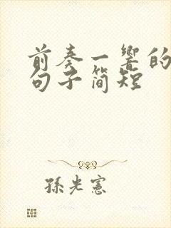 前奏一响的唯美句子简短