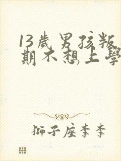 13岁男孩叛逆期不想上学怎么办