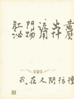 肛门流出黄色分泌物用什么药