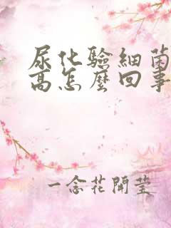 尿化验细菌计数高怎么回事