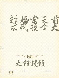 离婚当天前夫跪求我复合大结局