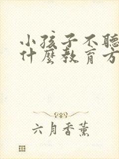 小孩子不听话有什么教育方法