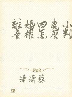 离婚四岁小孩抚养权怎么判定