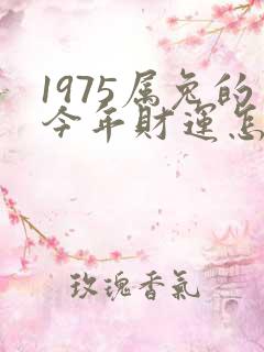 1975属兔的今年财运怎么样