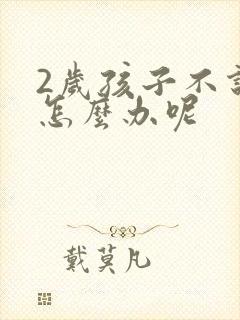 2岁孩子不说话怎么办呢