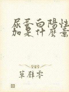 尿蛋白阳性1个加是什么意思