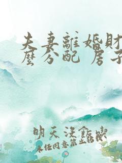 夫妻离婚财产怎么分配 房子房名是女方名