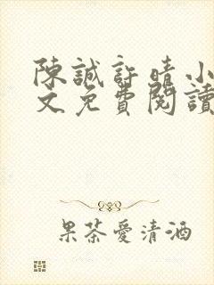 陈诚许晴小说全文免费阅读最新章节