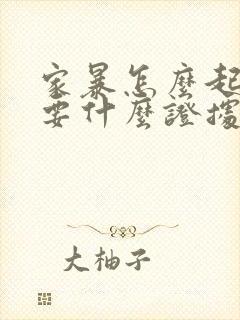 家暴怎么起诉需要什么证据