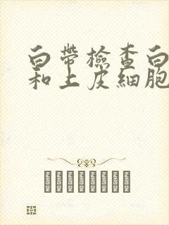 白带检查白细胞和上皮细胞高