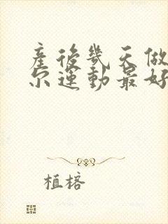 产后几天做凯格尔运动最好