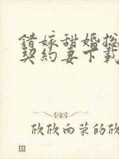 错嫁甜婚总裁的契约妻下载