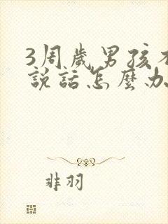 3周岁男孩不会说话怎么办