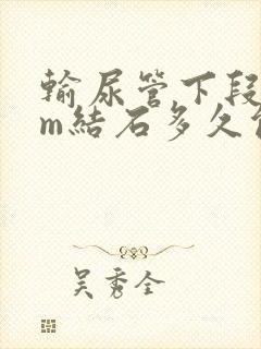 输尿管下段4mm结石多久能排出