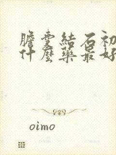 胆囊结石初期吃什么药最好