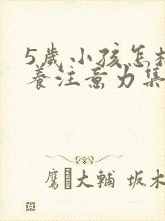 5岁小孩怎样培养注意力集中