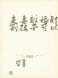 夫妻离婚财产分割孩子可以分吗