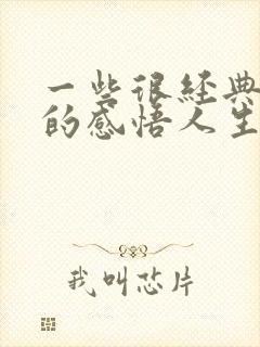 一些很经典精辟的感悟人生句子