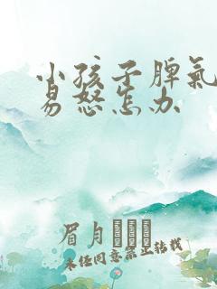 小孩子脾气暴躁易怒怎办