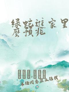 绿蛇进家里是什么预兆