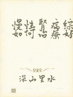 慢性肾病综合症如何治疗好