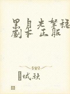 黑月光拿稳be剧本 正版