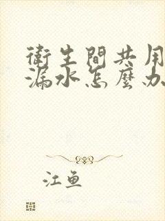 卫生间共用管道漏水怎么办