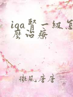 iga肾一级怎么治疗