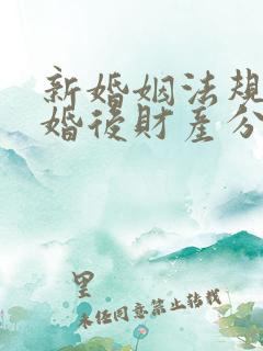 新婚姻法规定离婚后财产分割