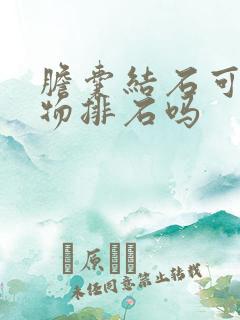 胆囊结石可以药物排石吗