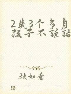 2岁3个多月的孩子不说话怎么回事