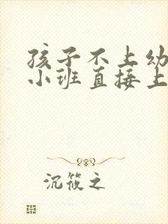 孩子不上幼儿园小班直接上中班可以吗