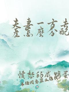 夫妻一方去世遗产怎么分配