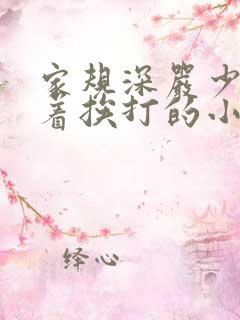 家规深严少爷跪着挨打的小说