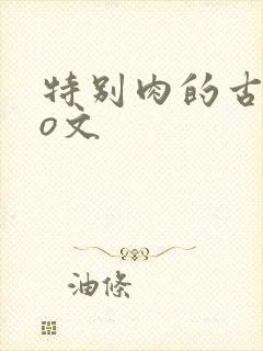 特别肉的古言po文