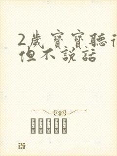 2岁宝宝听得懂但不说话