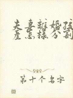 夫妻离婚孩子财产怎样分割律师咨询