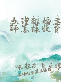 办理离婚案请律师怎样收费