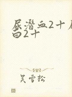 尿潜血2十尿蛋白2十