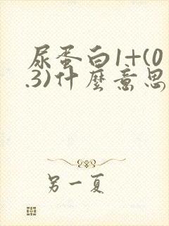 尿蛋白1+(0.3)什么意思