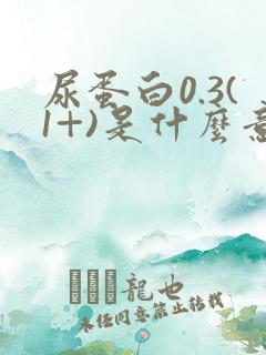 尿蛋白0.3(1+)是什么意思?