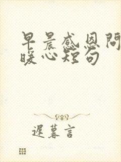 早晨感恩问候的暖心短句