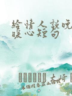 给情人说晚安最暖心短句